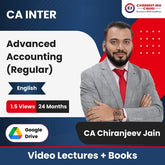 CA Inter Advanced Accounting (Regular) Video Lectures in English by CA Chiranjeev Jain (Google Drive + Books, 24 Months, 1.5 Views)